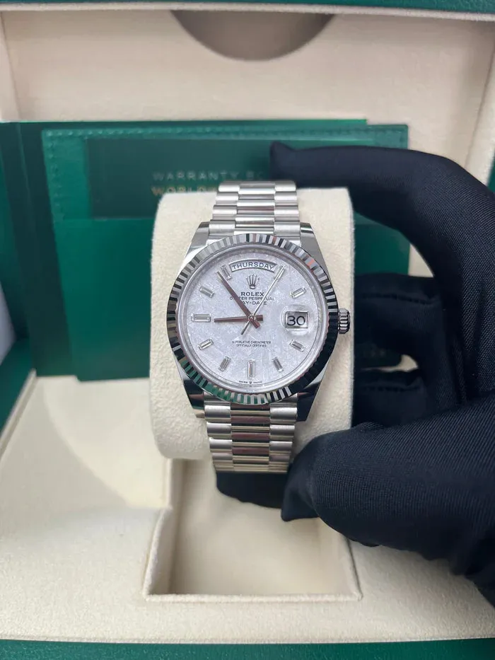 Rolex Day-Date 40 228239 40mm White gold and 18k white gold Meteorite 5