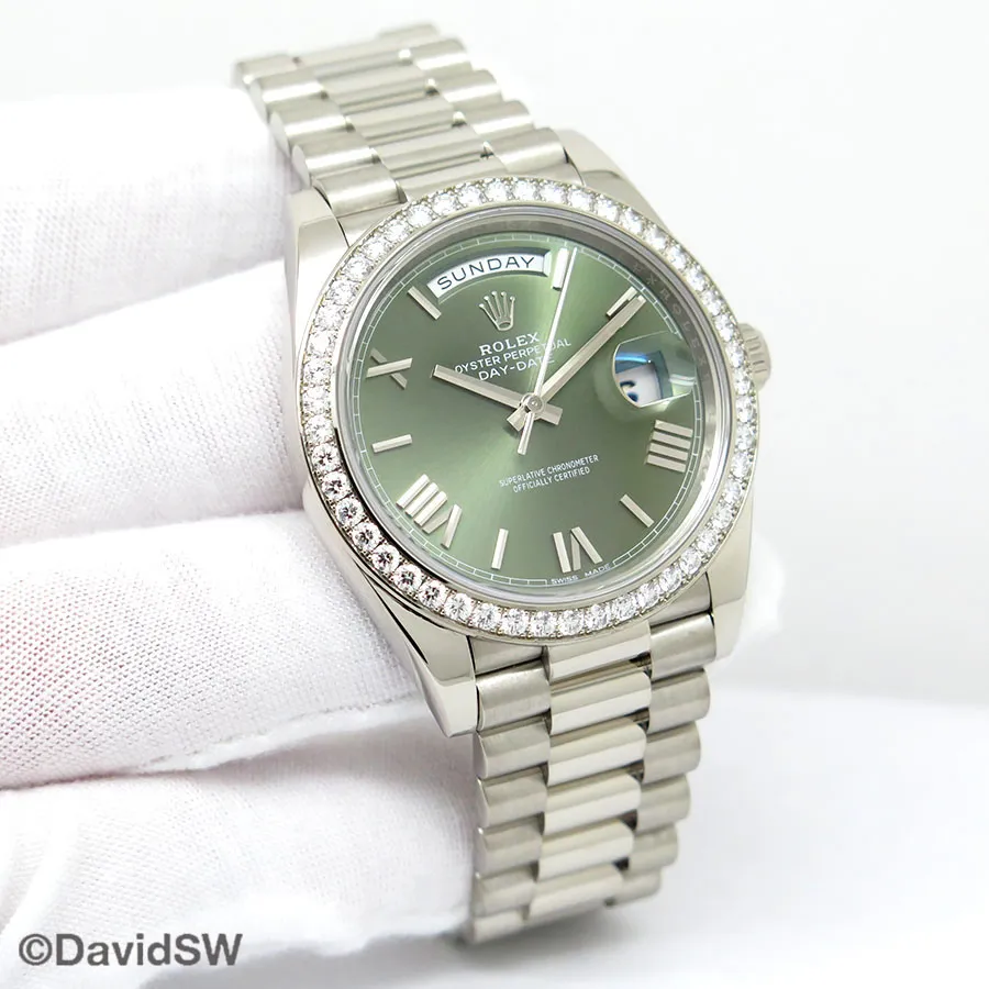 Rolex Day-Date 40 228349RBR 40mm White gold Green