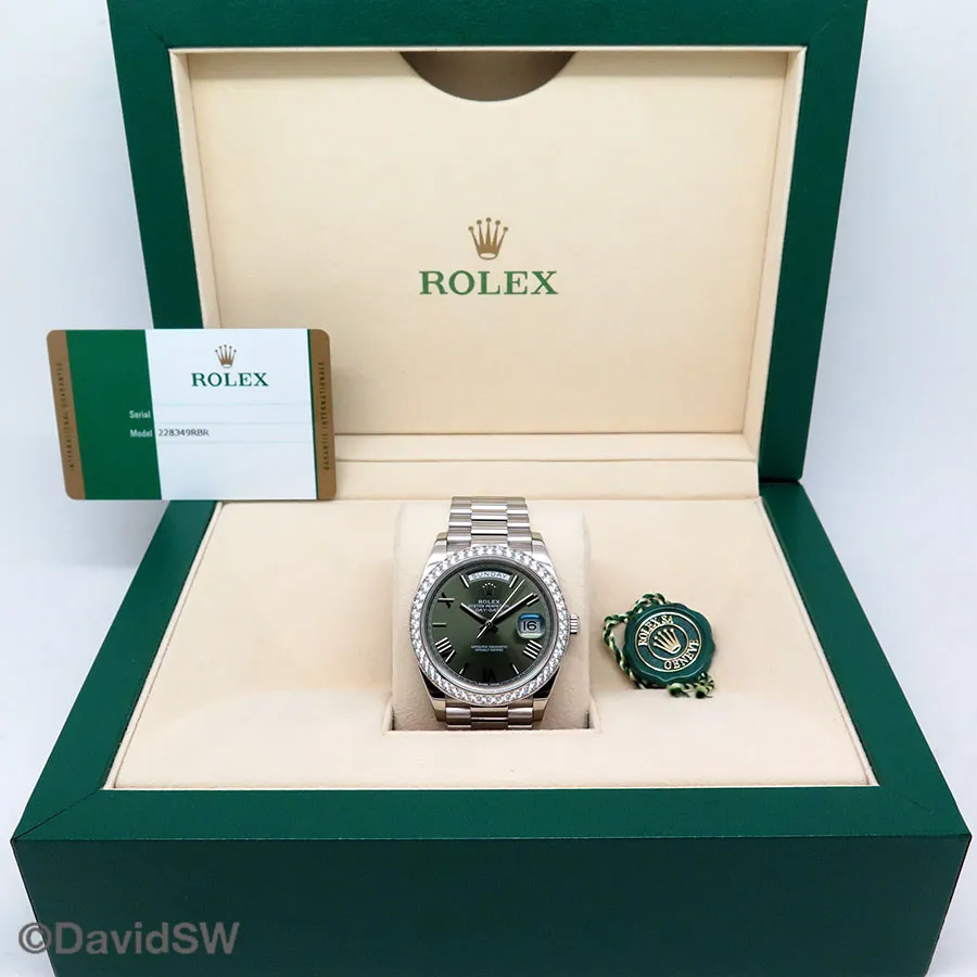 Rolex Day-Date 40 228349RBR 40mm White gold Green 1