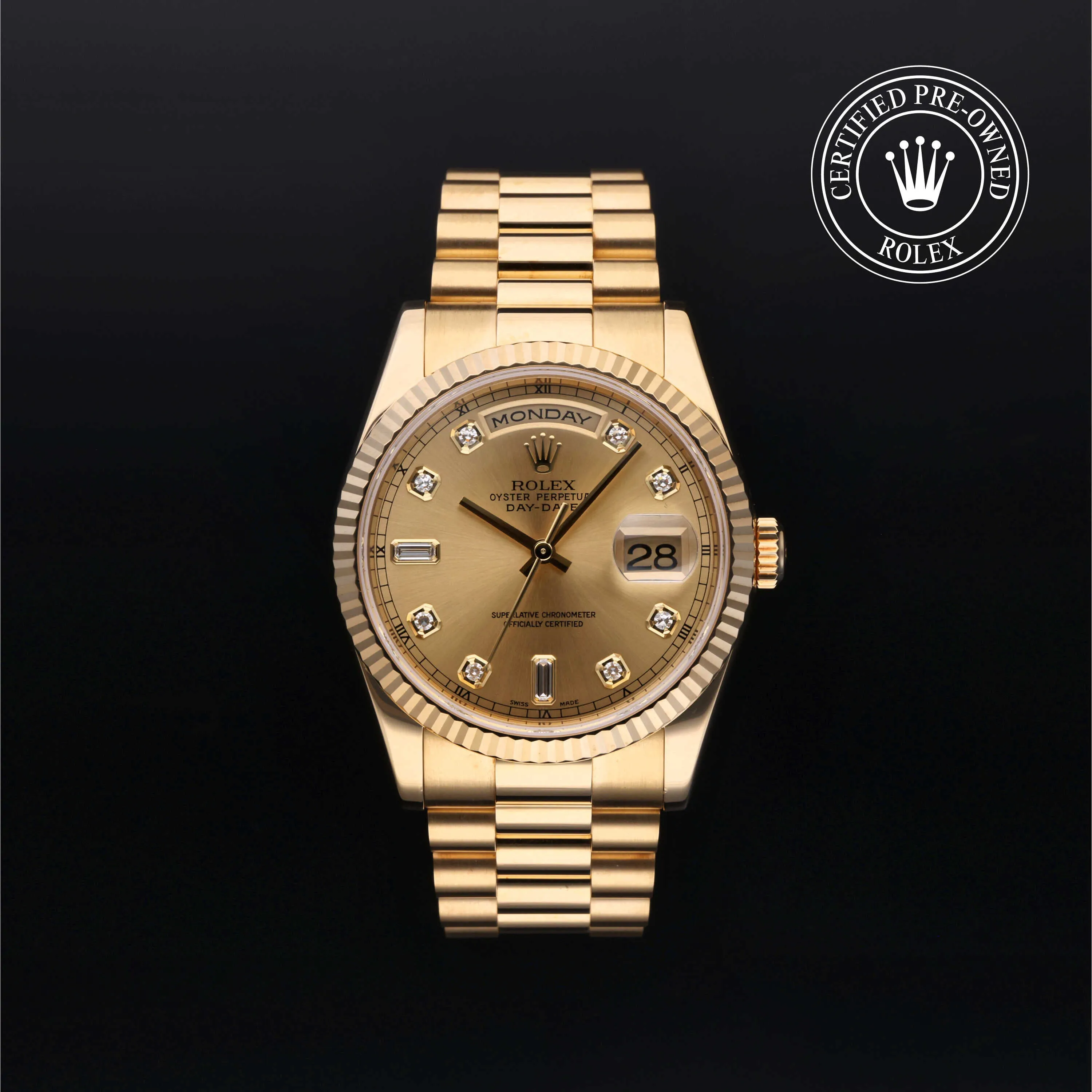 Rolex Day-Date M118238 36mm Yellow gold Champagne