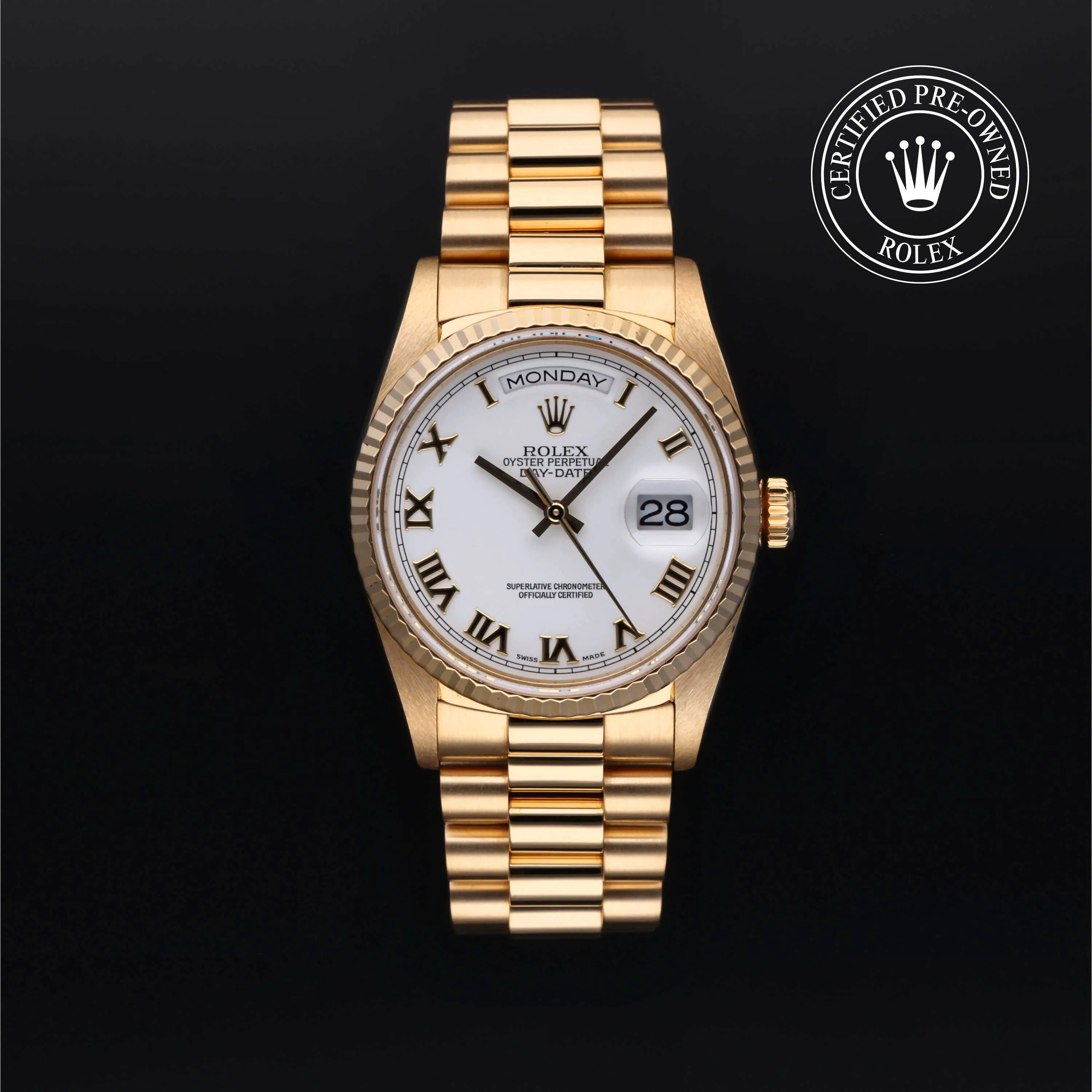 Rolex Day-Date 36mm Yellow gold White