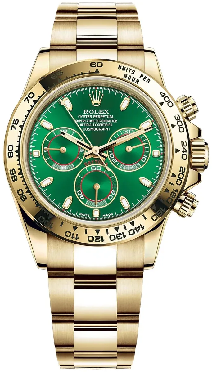 Rolex Daytona 116508 40mm Yellow gold and 18k yellow gold Green