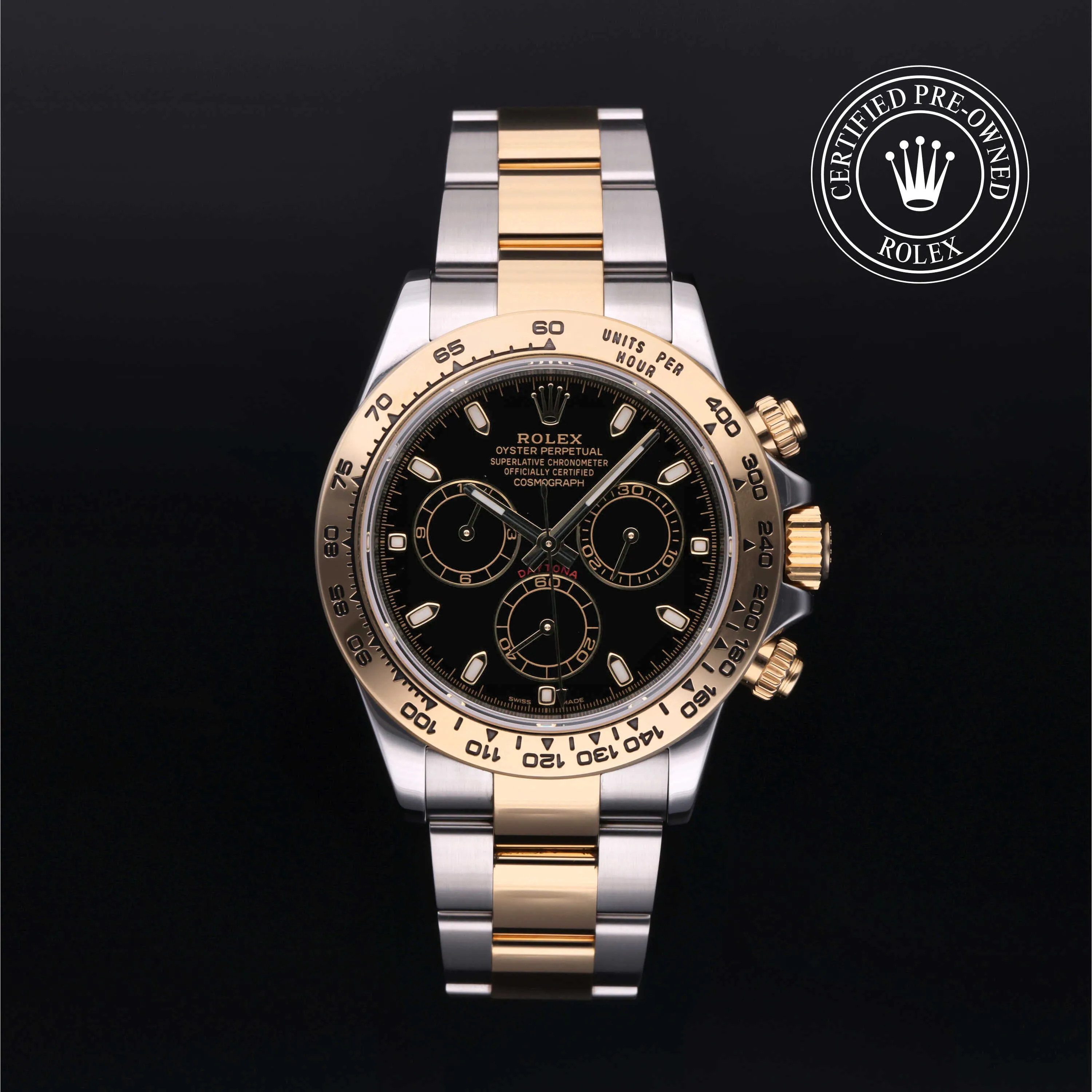 Rolex Daytona 40mm Yellow gold and stainless steel Black