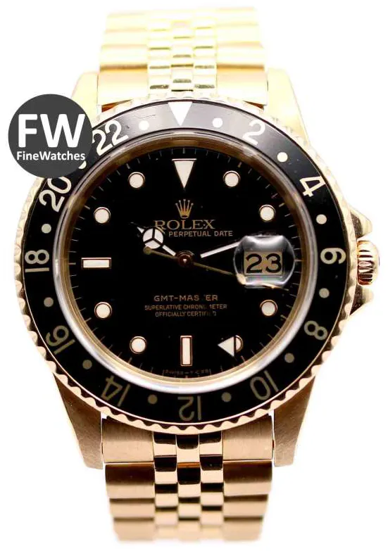 Rolex GMT-Master 16758 40mm Yellow gold Black