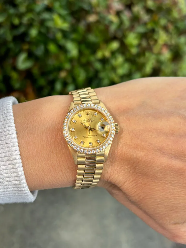 Rolex Lady-Datejust 69138 26mm Yellow gold Champagne 12