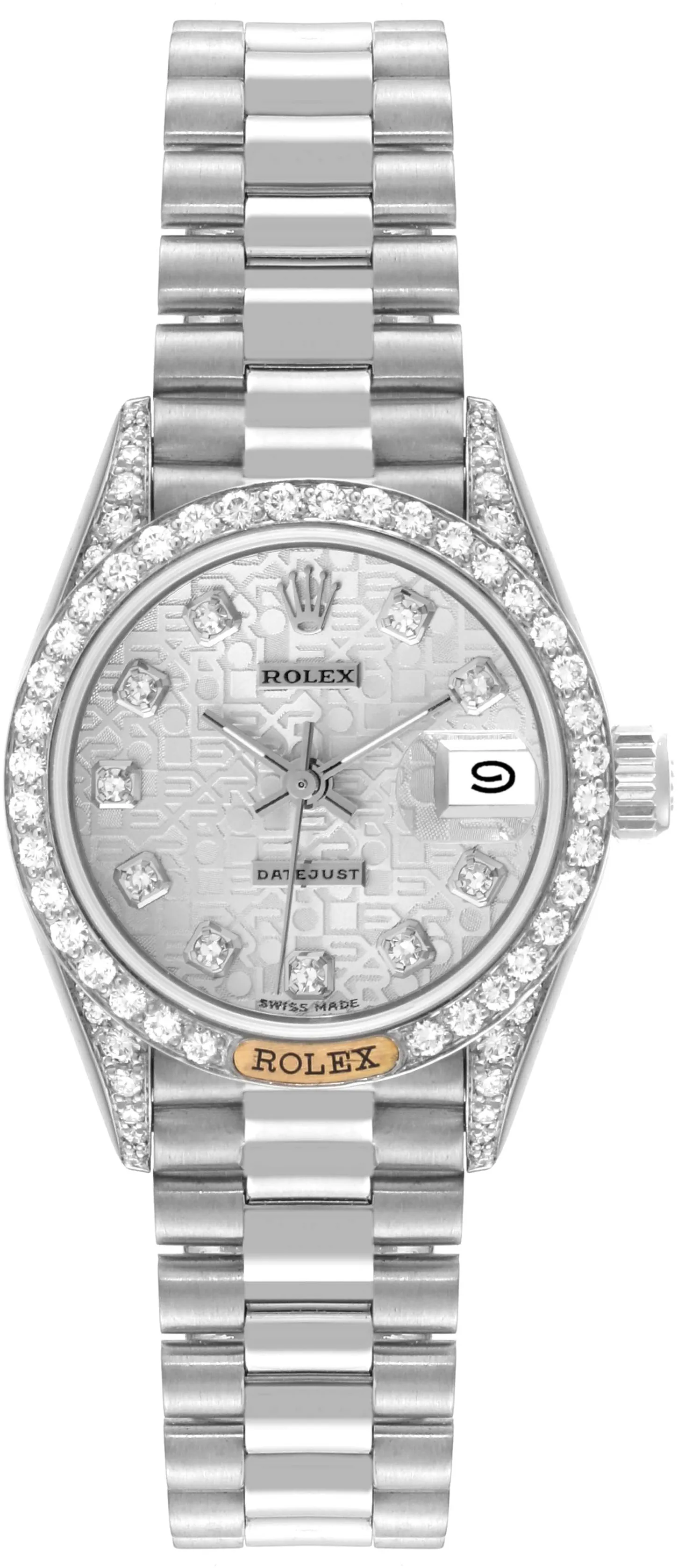 Rolex Lady-Datejust 69159 26mm White gold Silver jubilee anniversary