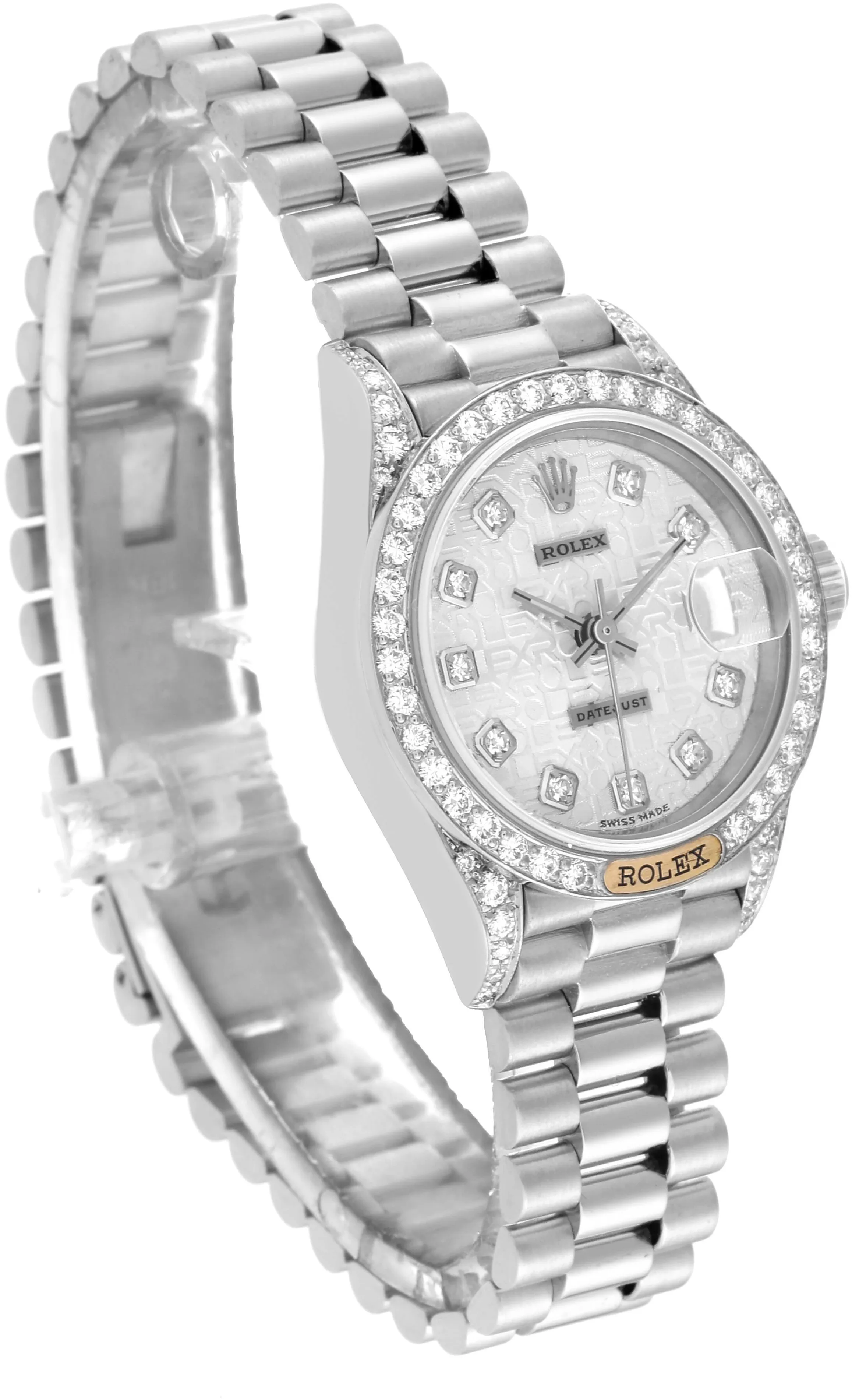 Rolex Lady-Datejust 69159 26mm White gold Silver jubilee anniversary 2