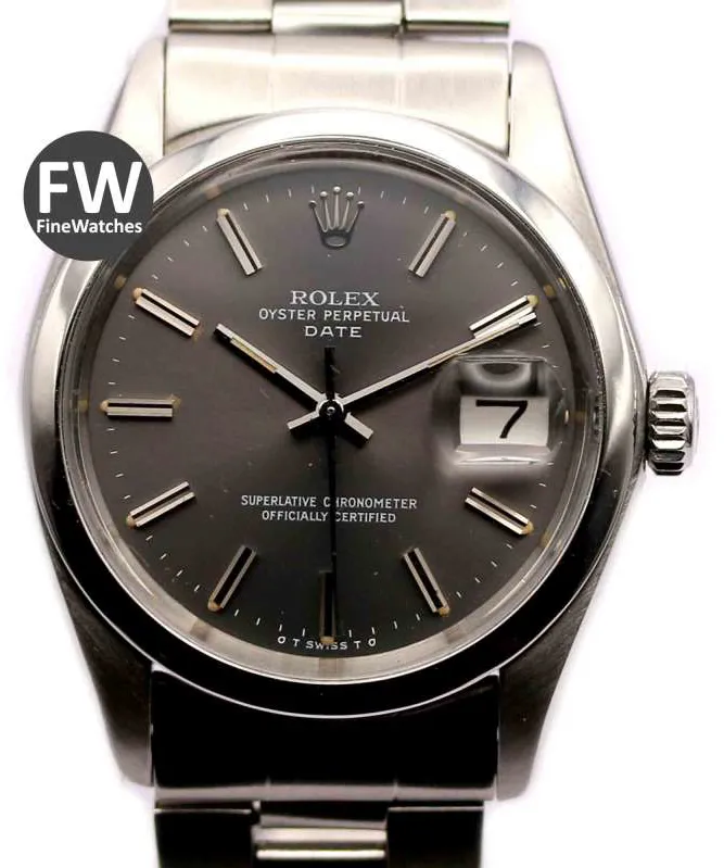 Rolex Oyster Perpetual Date 1500 34mm Stainless steel Gray 1