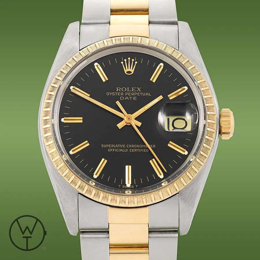 Rolex Oyster Perpetual Date 1505 34mm Yellow gold and Stainless steel Black