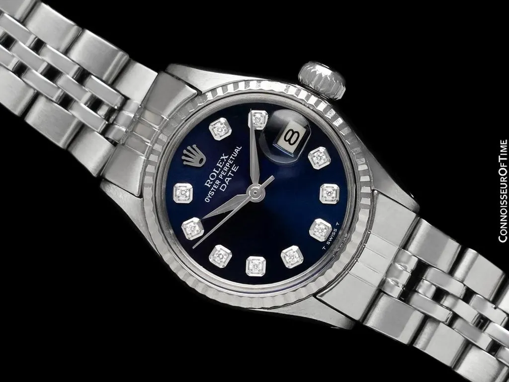 Rolex Oyster Perpetual Date 6517 nullmm Stainless steel and 18k white gold Blue