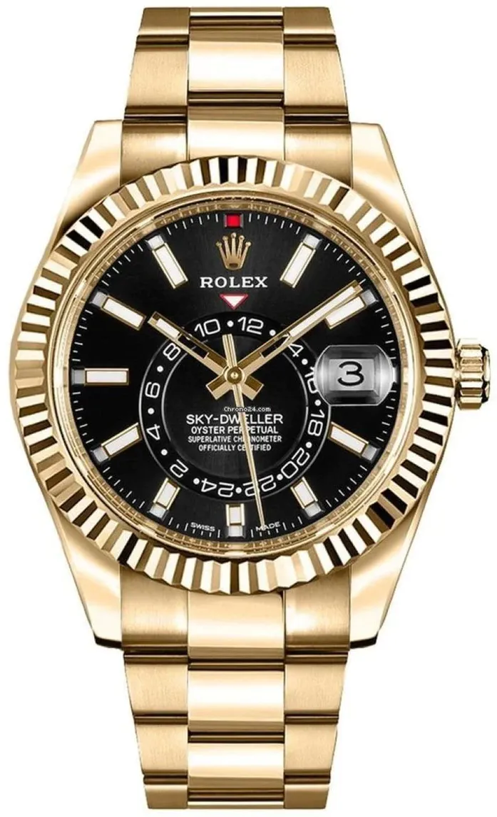 Rolex Sky-Dweller 326938 42mm Yellow gold and 18k yellow gold Black