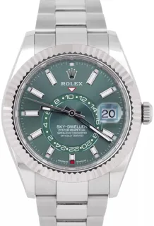 Rolex Sky-Dweller 336934-0001 White gold and Stainless steel Green