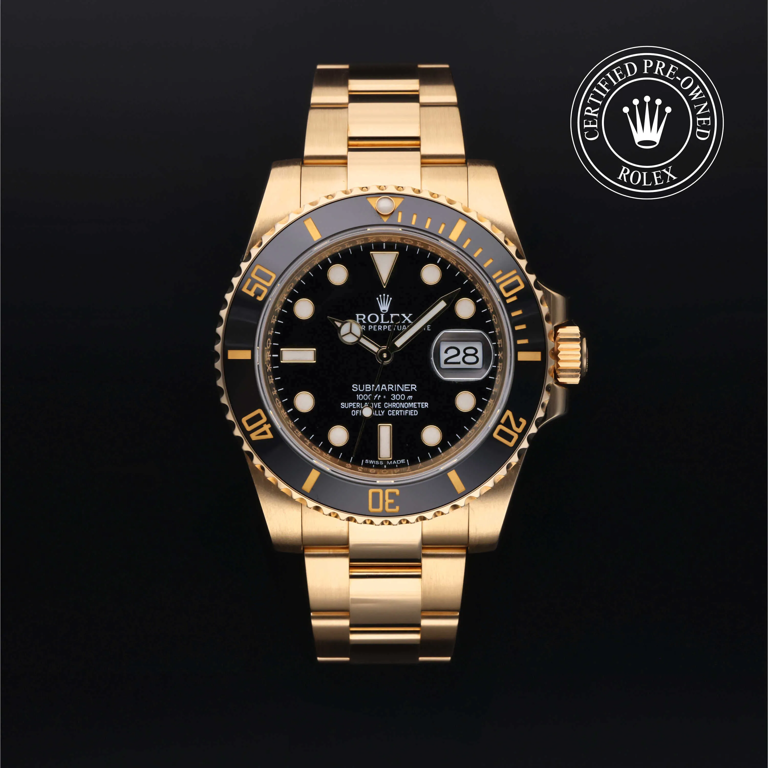 Rolex Submariner 116618LN 40mm Yellow gold Black