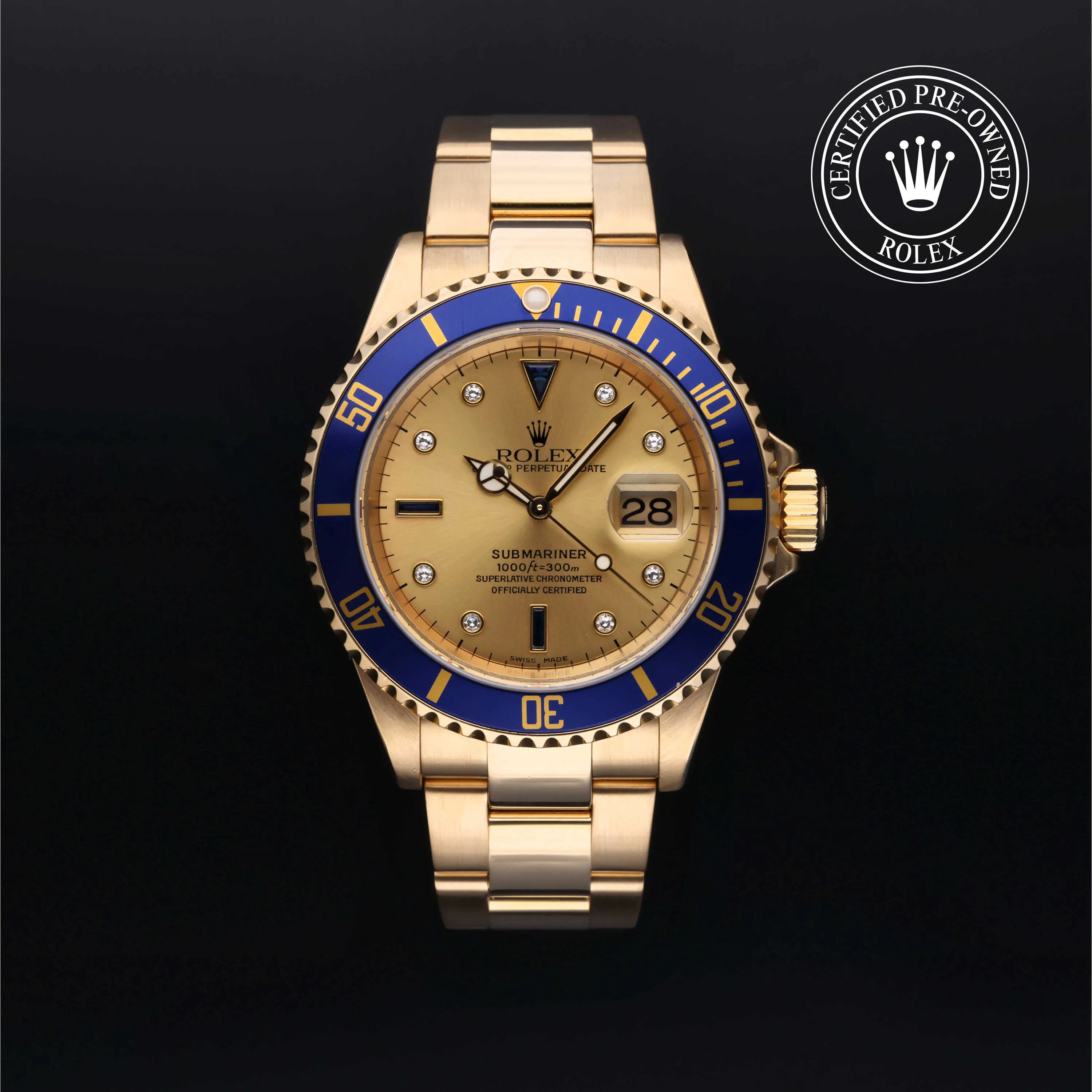 Rolex Submariner 40mm Yellow gold Champagne