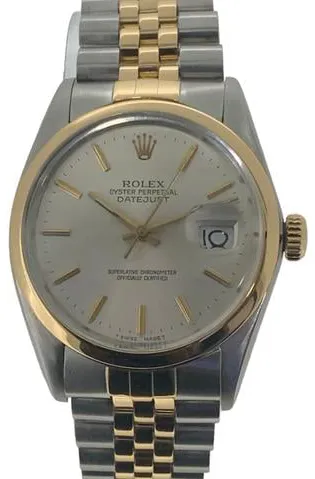 Rolex Datejust 1603 36mm Yellow gold and stainless steel Silver