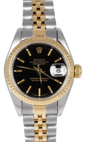 Rolex Lady-Datejust 69173 26mm Yellow gold and stainless steel Black