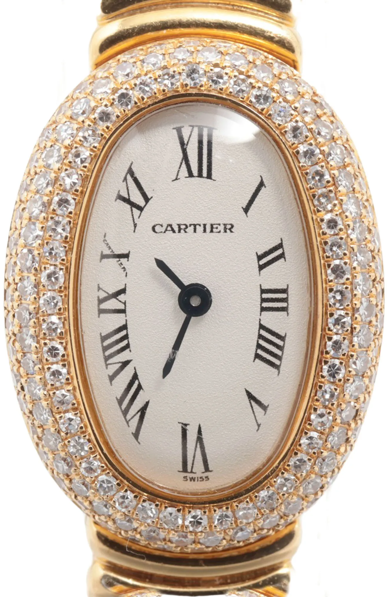 Cartier Baignoire 1960 25mm Yellow gold White