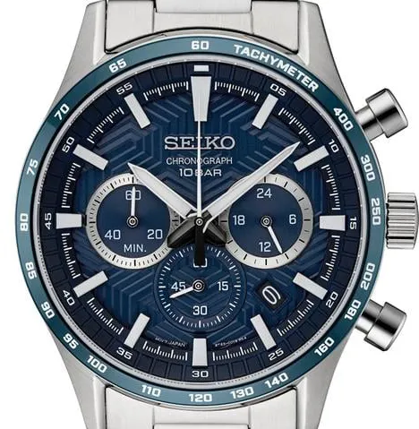 Seiko Chronograph 43mm Stainless steel Blue