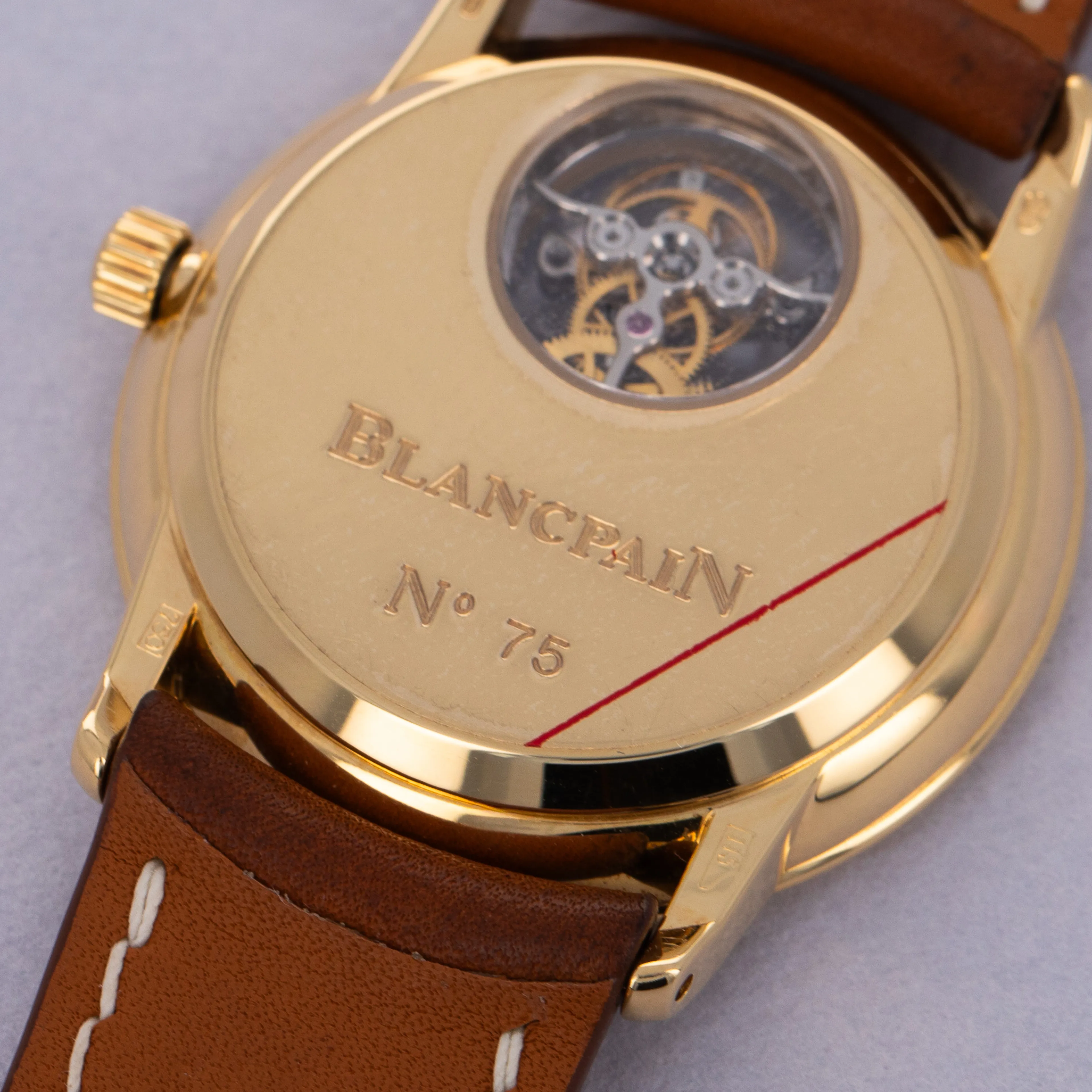 Blancpain Flying Toubrillon 8 Days 0023-1418-55 34mm Yellow gold White 4