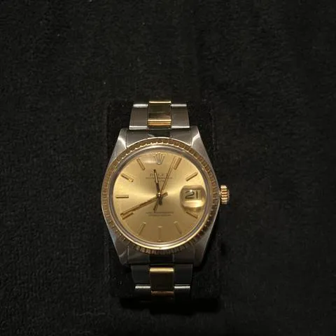 Rolex Oyster Perpetual Date 15053 34mm Yellow gold and stainless steel Champagne 5