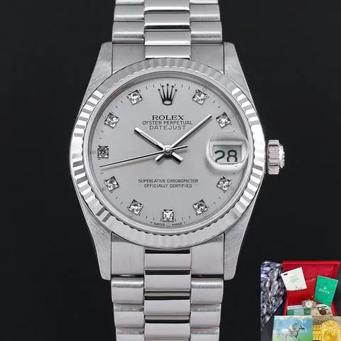 Rolex Datejust 68279 31mm White gold Silver