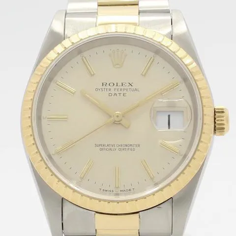 Rolex Oyster Perpetual Date 15223 34mm Yellow gold and stainless steel Champagne 1