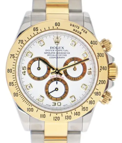 Rolex Daytona 116523G 40mm Yellow gold and stainless steel White