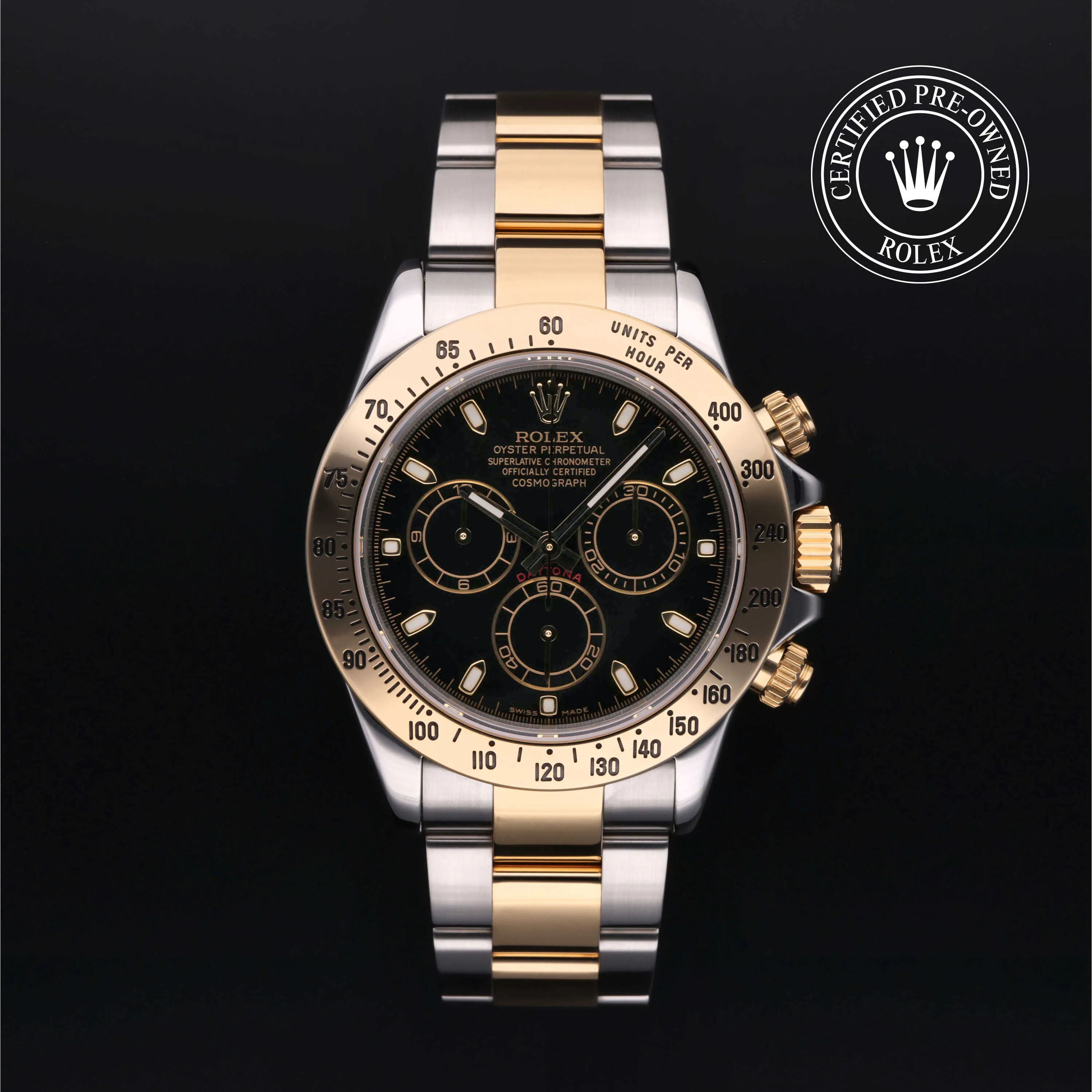 Rolex Daytona 116523 40mm Yellow gold and Stainless steel Black