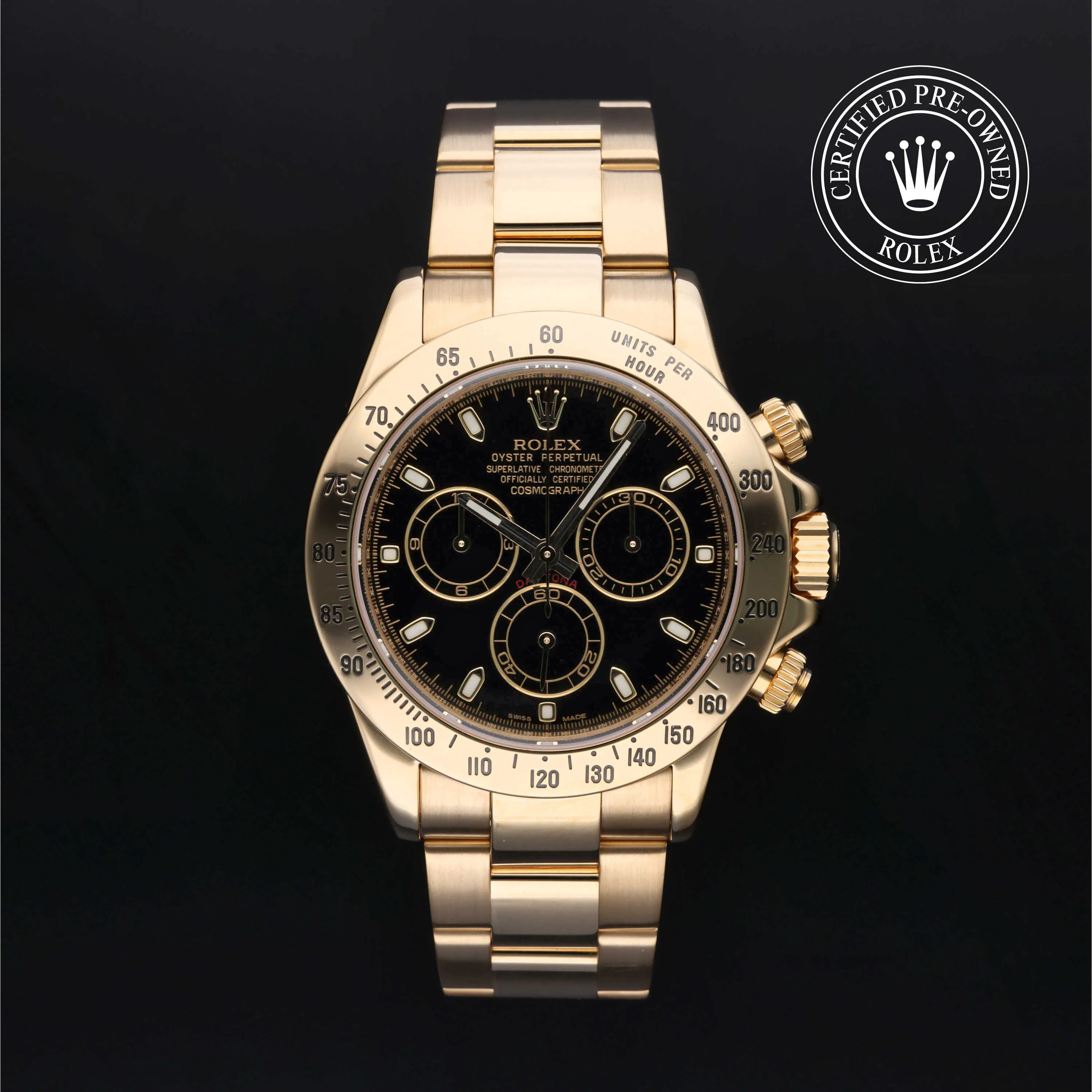 Rolex Daytona 116528 40mm Yellow gold Black