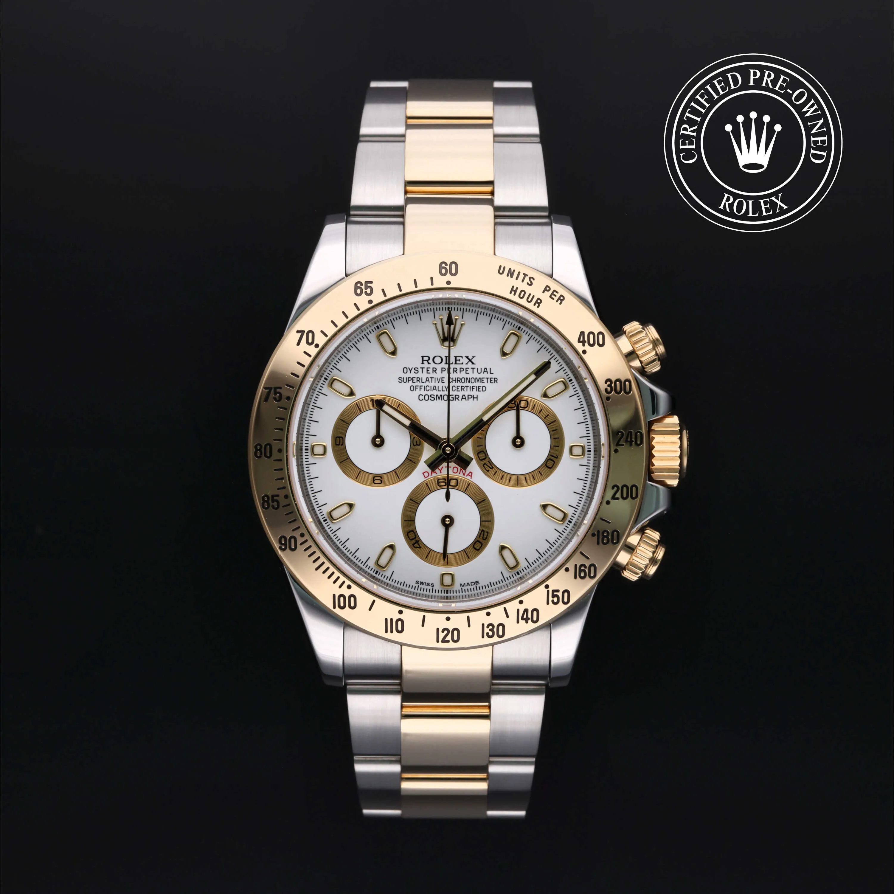 Rolex Daytona 116523 40mm Yellow gold and Oystersteel White