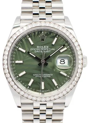 Rolex Datejust 36 126284RBR 36mm Yellow gold and Stainless steel Green