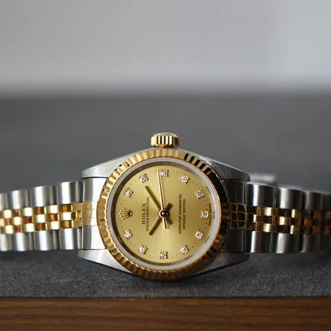 Rolex Oyster Perpetual 67193 26mm Yellow gold and Stainless steel Champagne 3