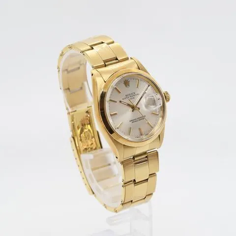 Rolex Oyster Perpetual Date 1500 34mm Yellow gold Silver 2