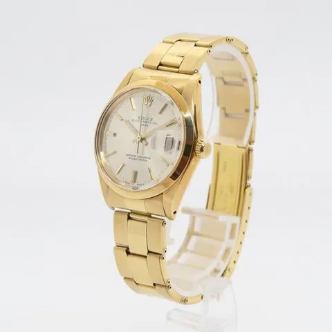 Rolex Oyster Perpetual Date 1500 34mm Yellow gold Silver 5