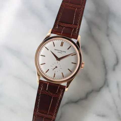 Patek Philippe Calatrava 5196R-001 37mm Rose gold Silver 1