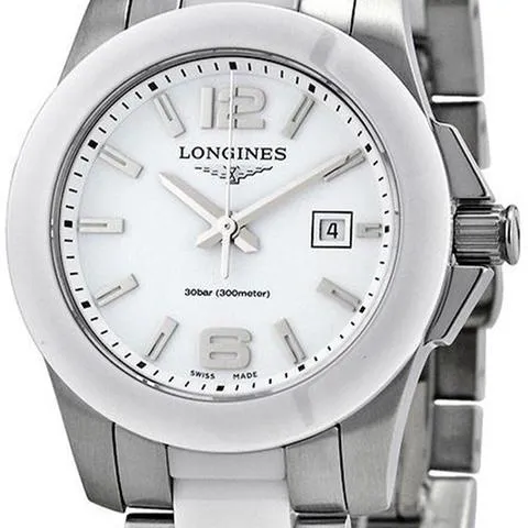 Longines Conquest L3.257.4.16.6 29.5mm Stainless steel White
