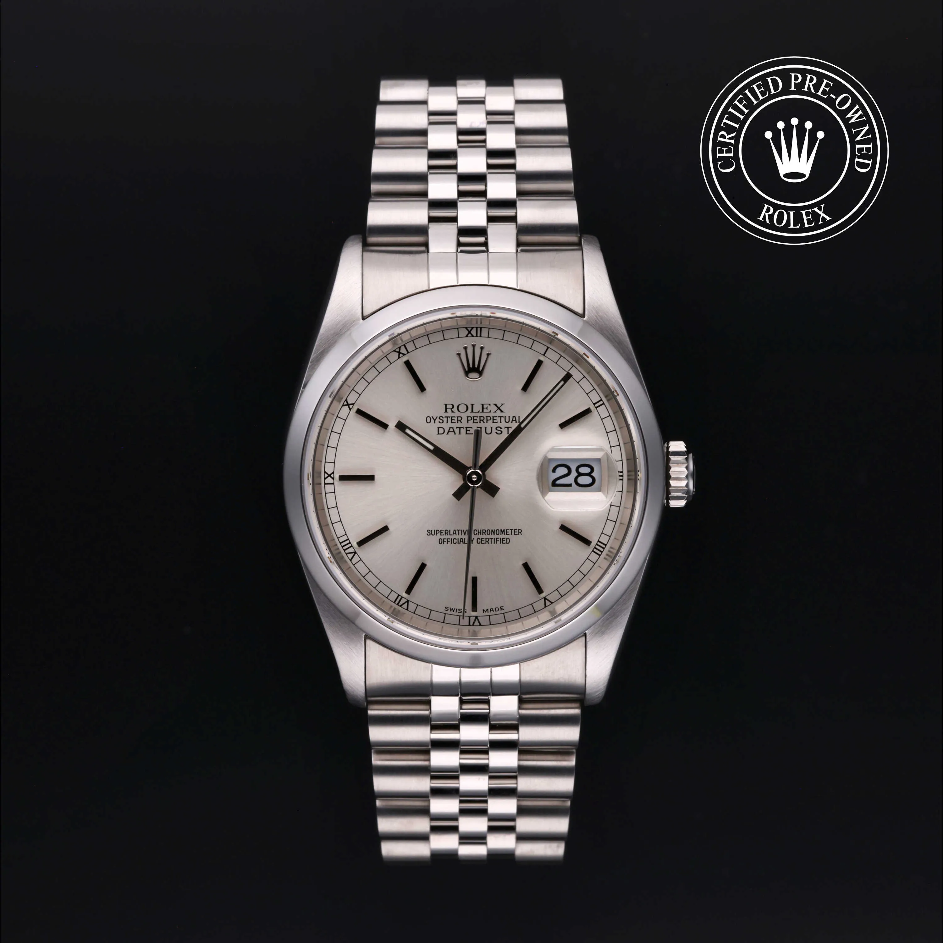 Rolex Datejust 36 16200 36mm Oystersteel Silver