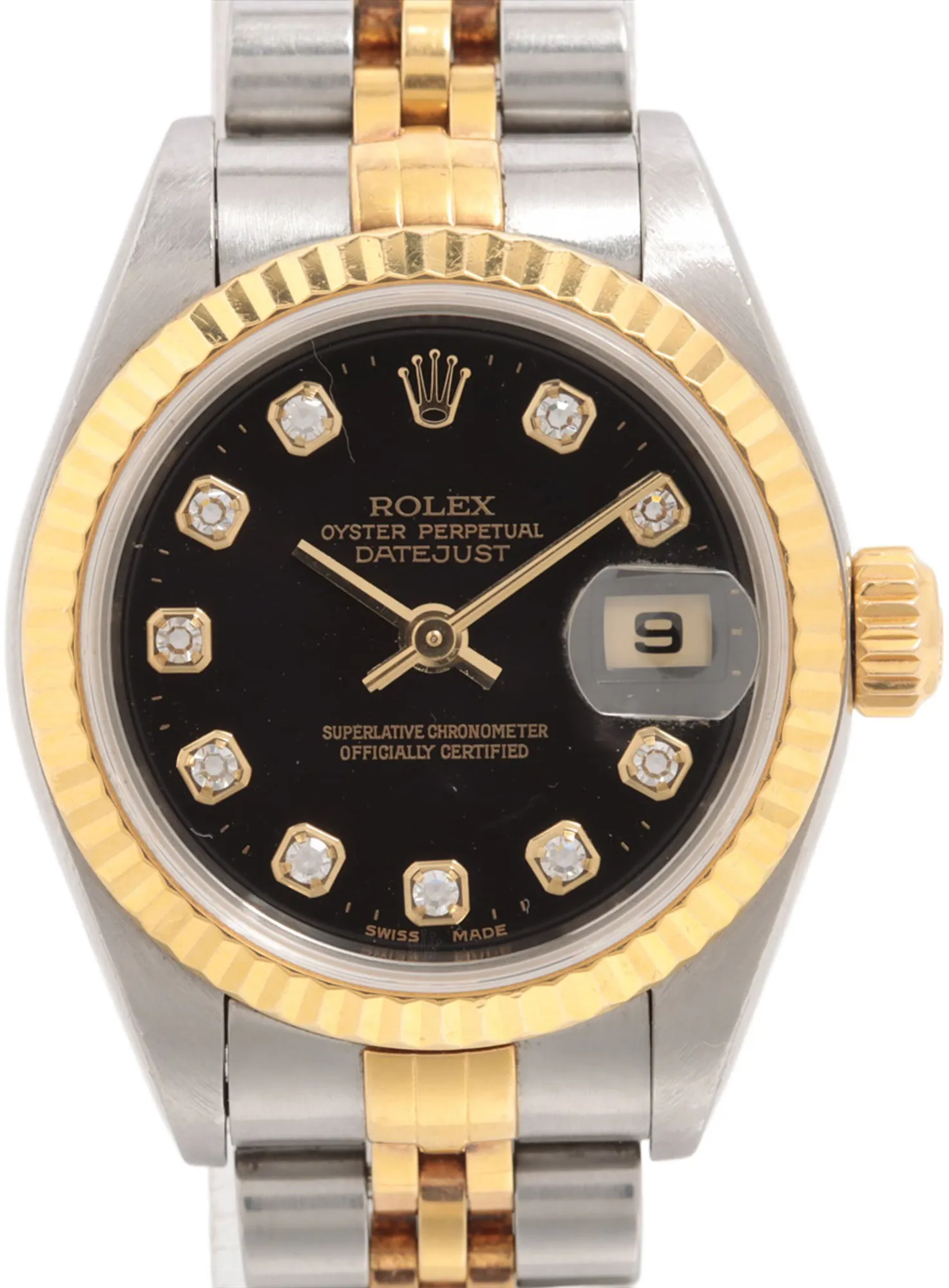 Rolex Datejust 79173G 26mm Yellow gold and stainless steel Black