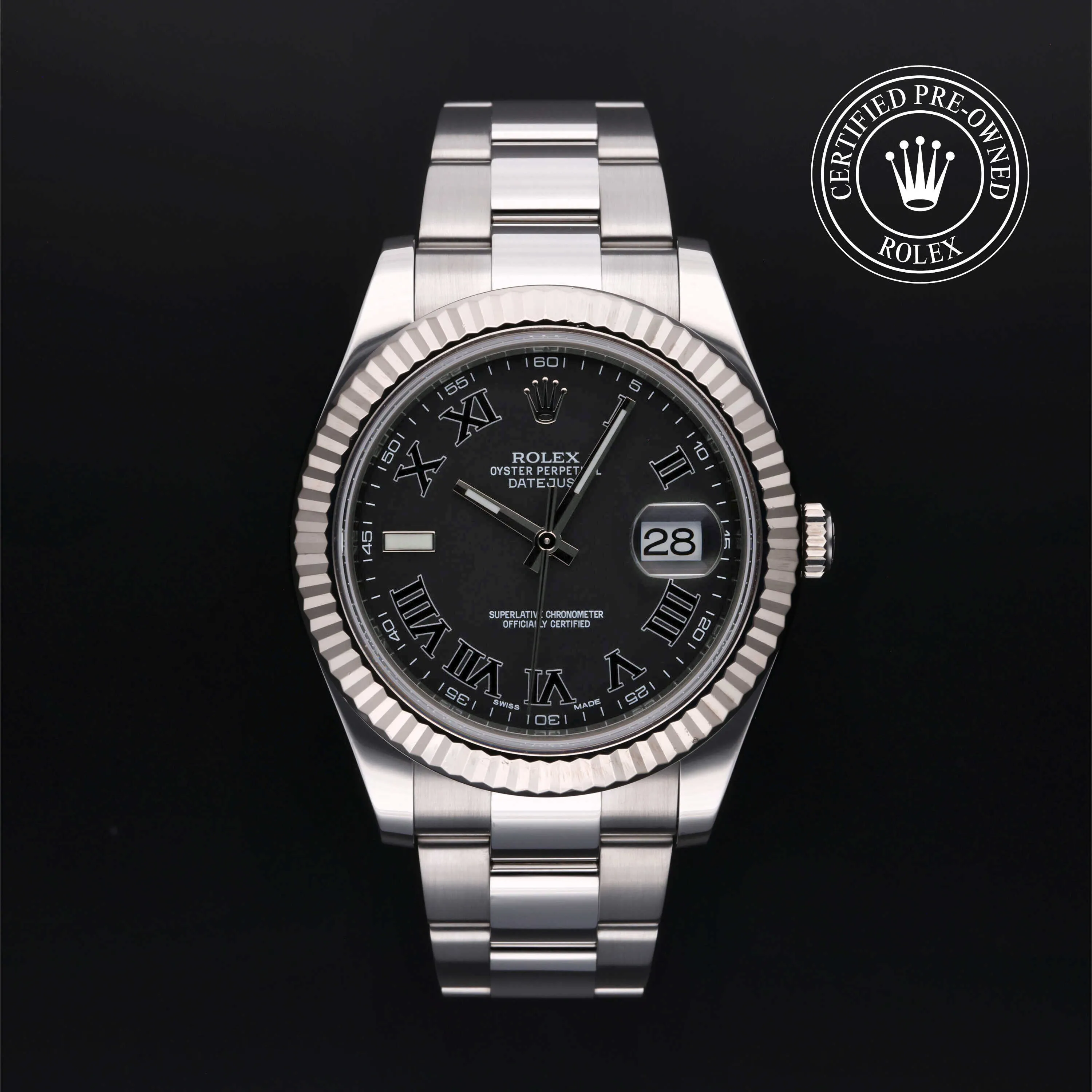 Rolex Datejust II 116334 41mm White gold and Oystersteel Black