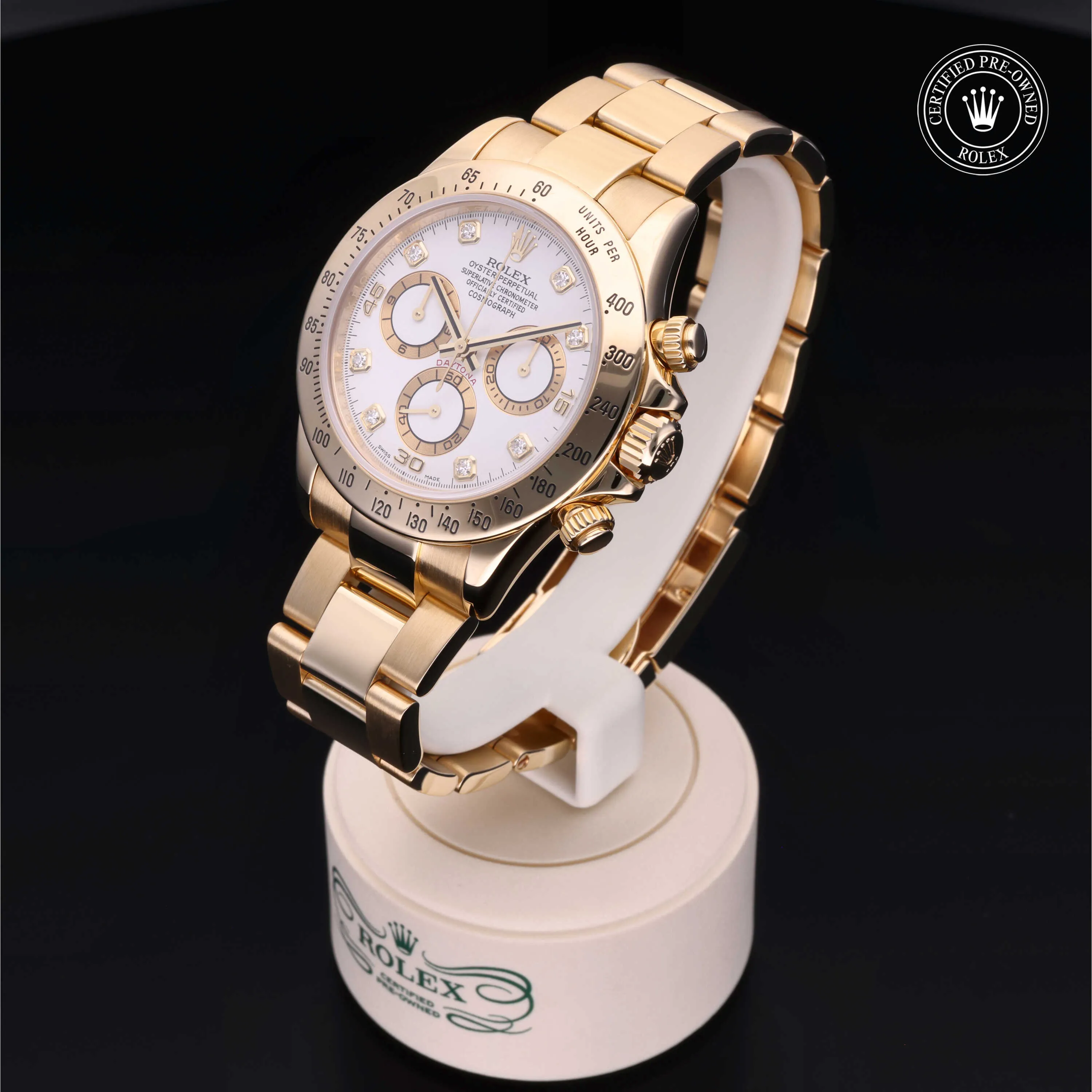 Rolex Daytona 116528 40mm Yellow gold White 2