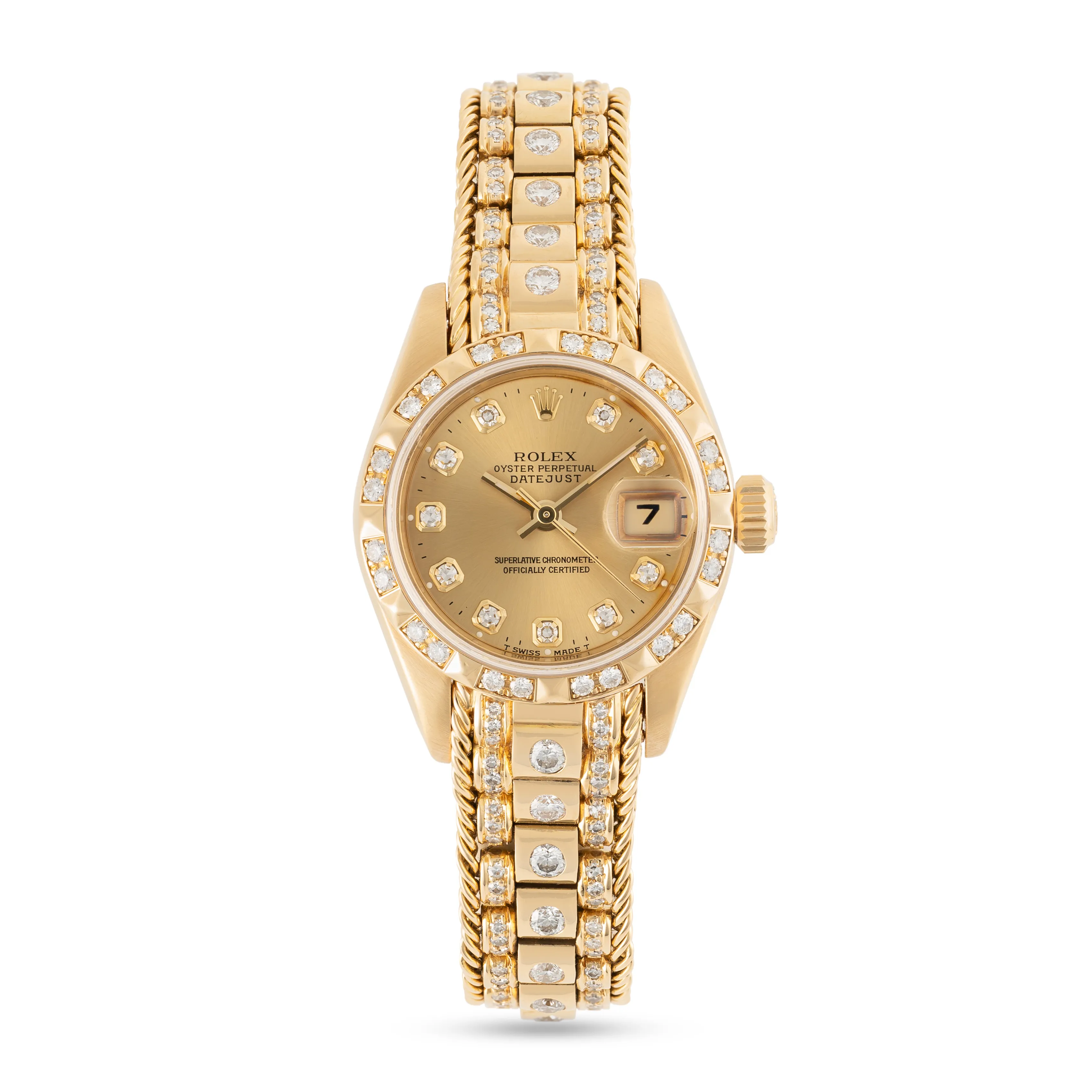Rolex Lady-Datejust 69258 26mm Gold and diamond-set Champagne 2