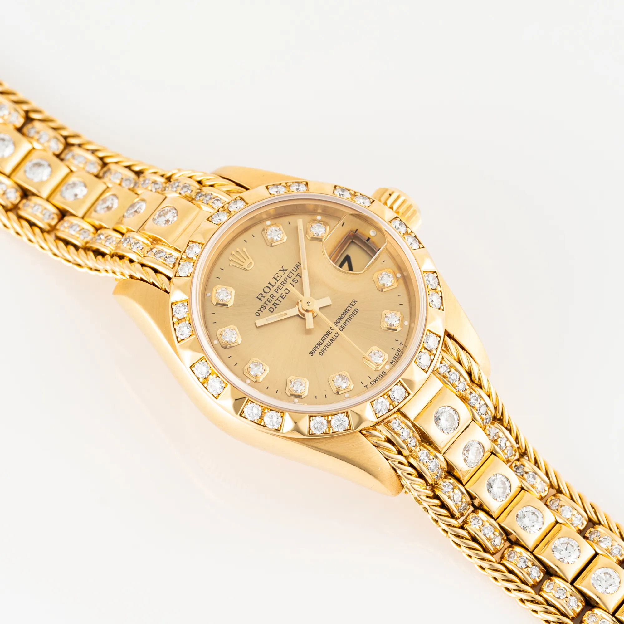 Rolex Lady-Datejust 69258 26mm Gold and diamond-set Champagne 7