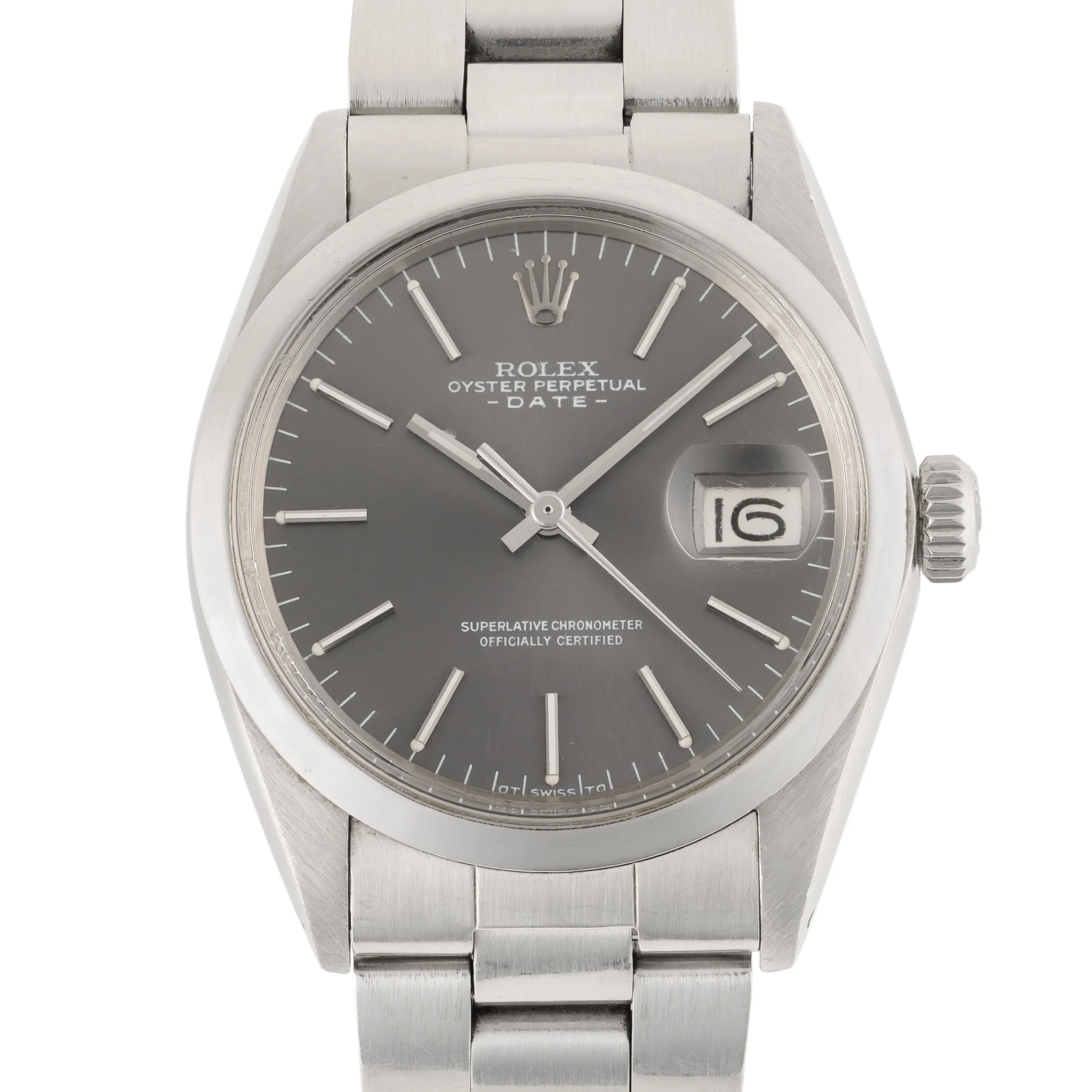 Rolex Oyster Perpetual Date 1500 34mm Stainless steel Grey