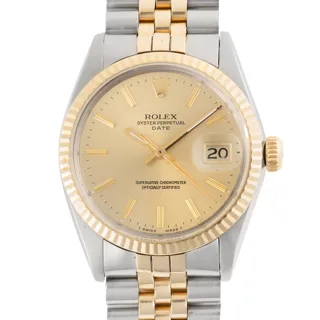 Rolex Oyster Perpetual Date 15003 Yellow gold and Stainless steel Champagne