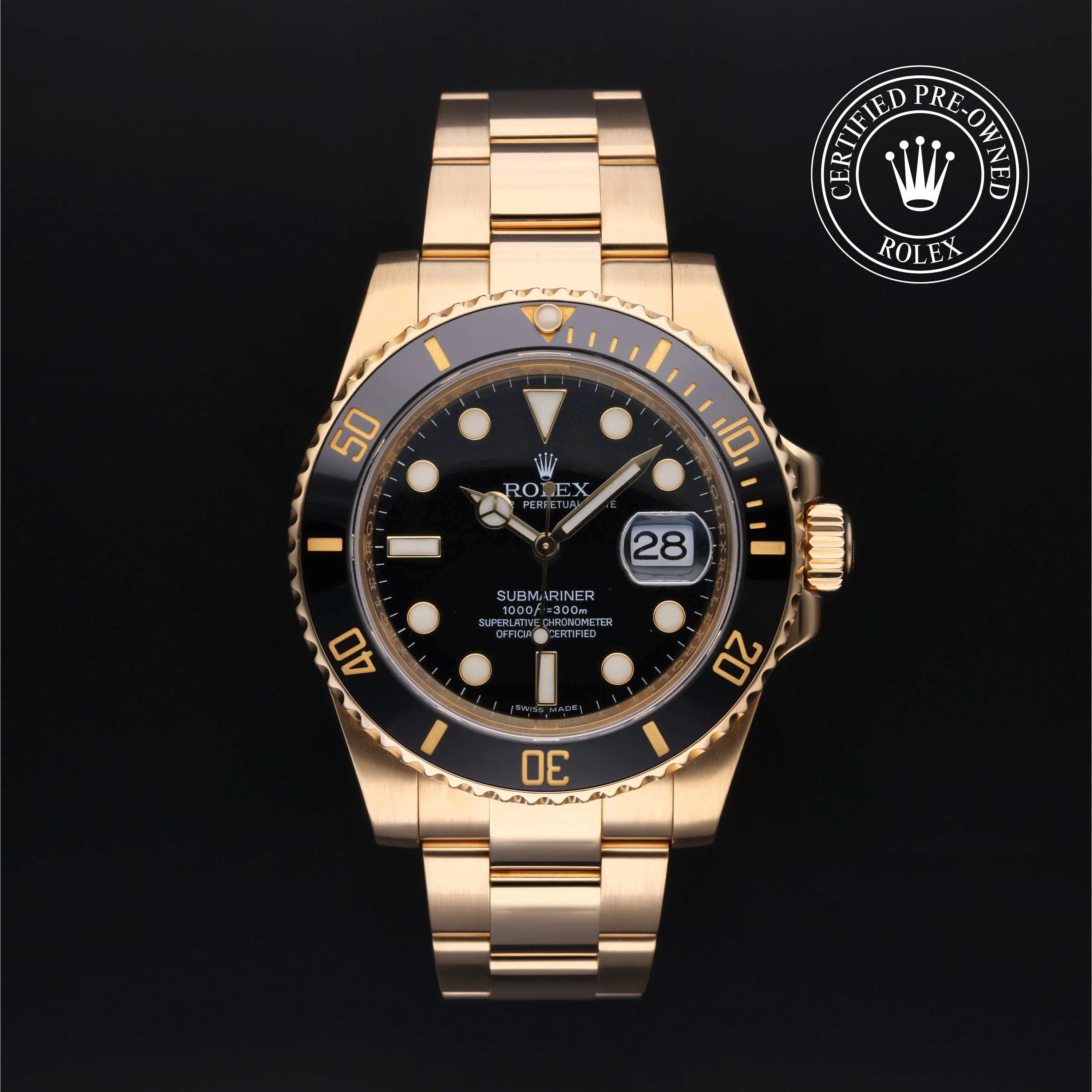 Rolex Submariner 116618LN 40mm Yellow gold Black