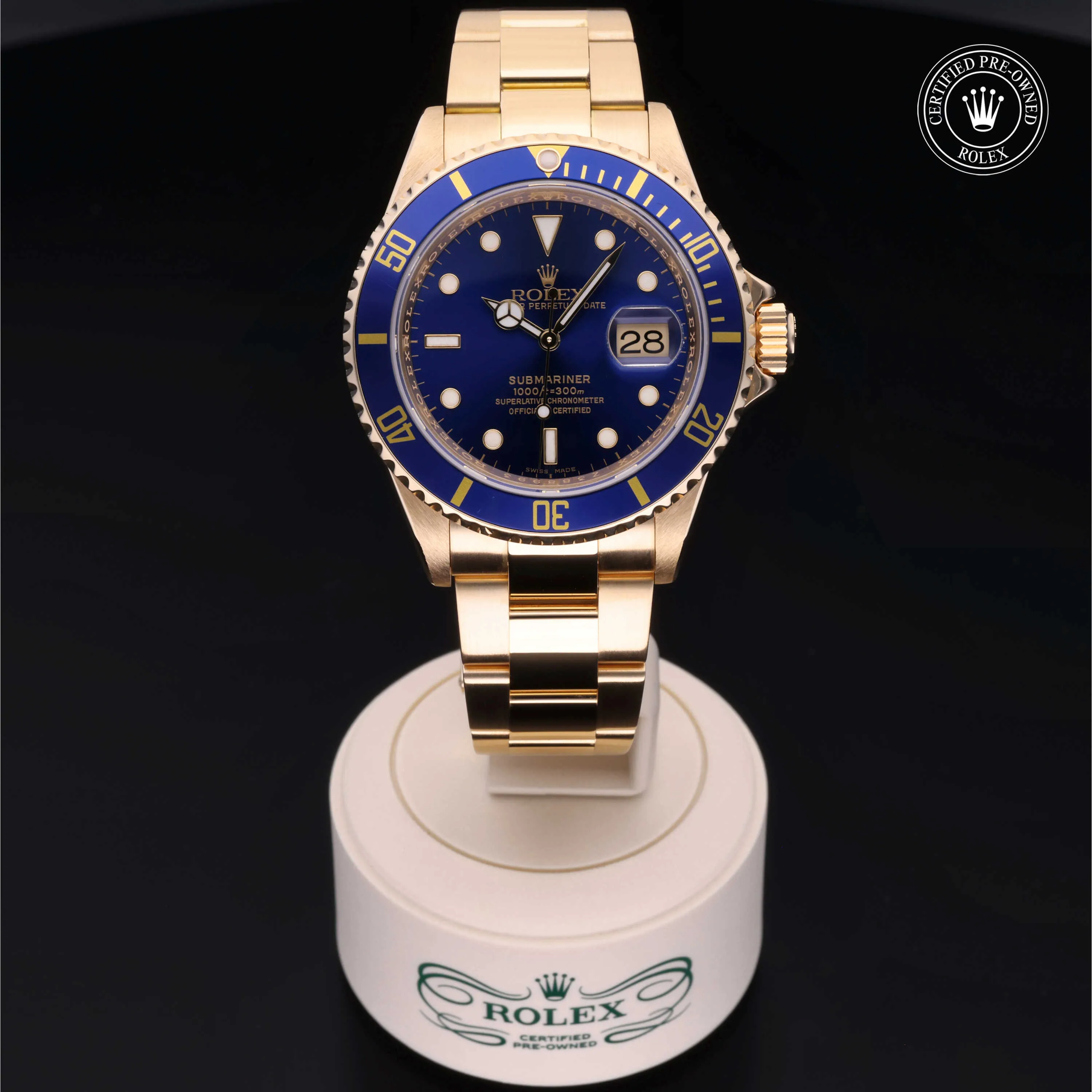 Rolex Submariner 16618 40mm Yellow gold Blue 1