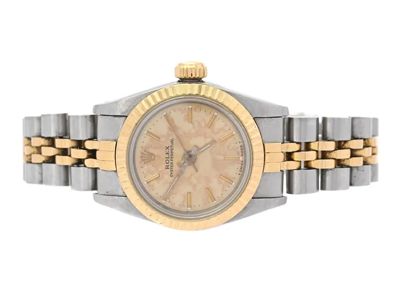 Rolex Oyster Perpetual 67193 25mm Yellow gold and Stainless steel Champagne