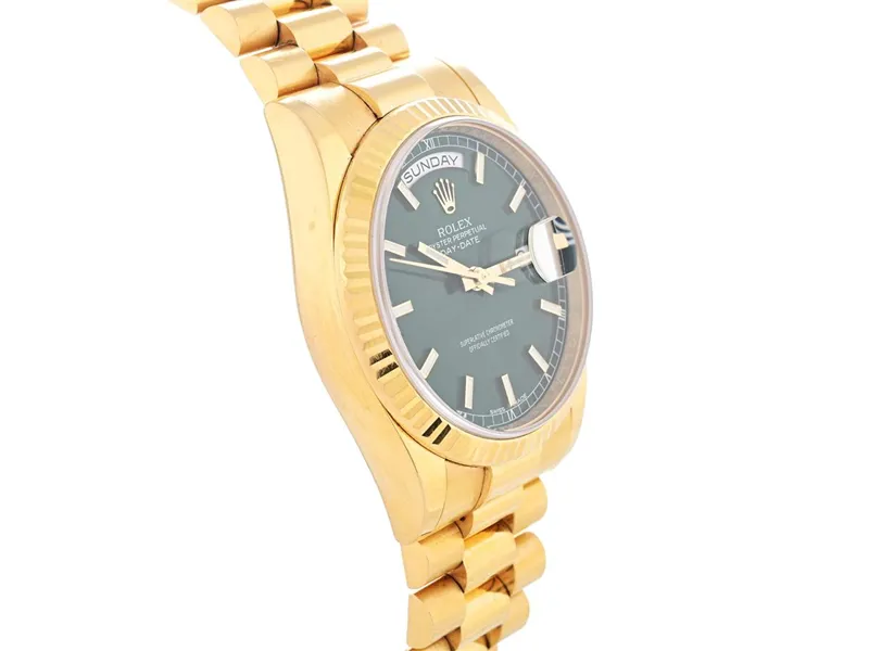 Rolex Day-Date 36 118238 36mm Yellow gold Green 2