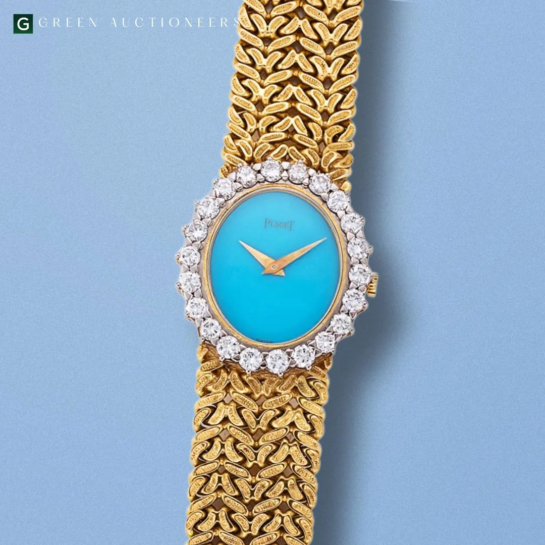 Piaget 9338 N21 25mm Yellow gold and Diamond Turquoise