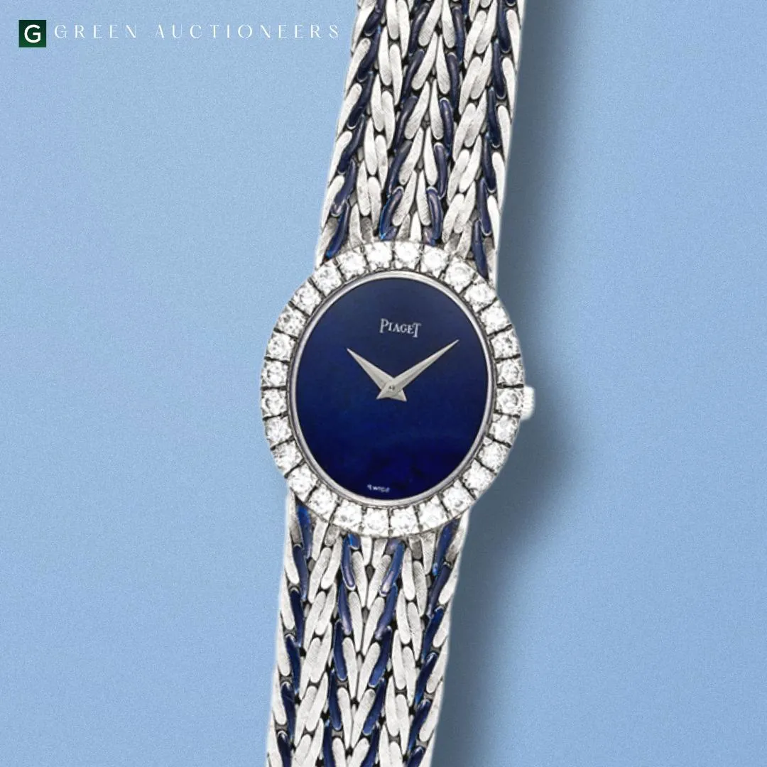 Piaget 9814 E43 24mm White gold and Diamond Lapis lazuli